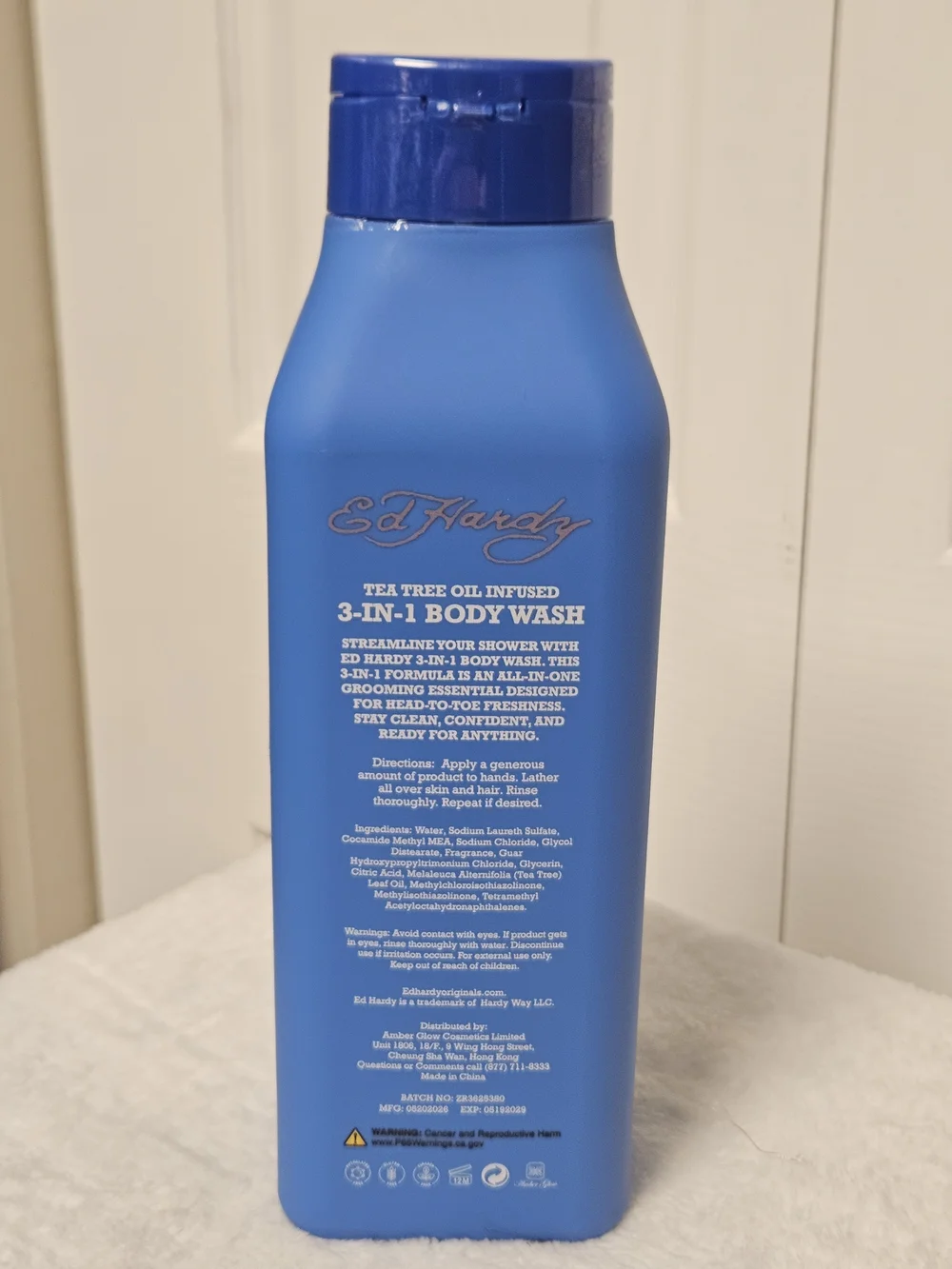 Ed Hardy Aquamarine 3-in-1 Body Wash Hair Face Tea Tree Oil 33.8 oz New